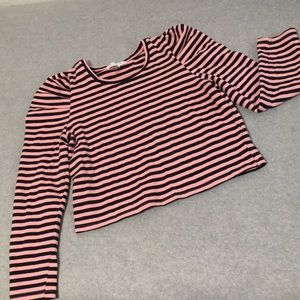 Rebecca Minkoff Pink and Black Striped Top